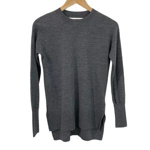Max Studio 100% Merino Wool Crewneck Sweater Womens XS Medium Grey Capsule EUC